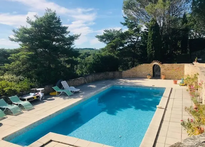 Mas Piscine Au Milieu Des Vignes Avec Vue Magique Saint-Andre-d'Olerargues
