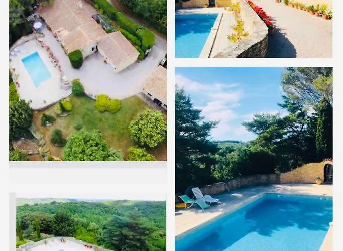 Mas Piscine Au Milieu Des Vignes Avec Vue Magique Saint-Andre-d'Olerargues